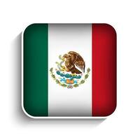 vector cuadrado mexico bandera icono
