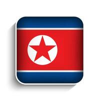 Vector Square North Korea Flag Icon