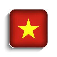Vector Square Vietnam Flag Icon
