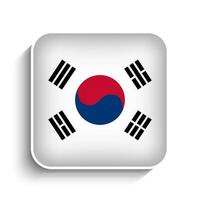 vector cuadrado sur Corea bandera icono
