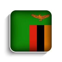 vector cuadrado Zambia bandera icono