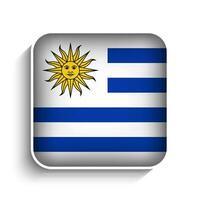 Vector Square Uruguay Flag Icon