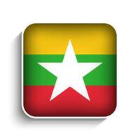 Vector Square Myanmar Flag Icon