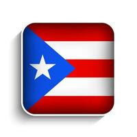 Vector Square Puerto Rico Flag Icon