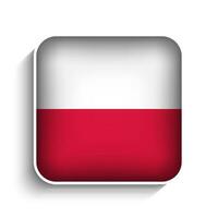 Vector Square Poland Flag Icon