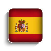 Vector Square Spain Flag Icon
