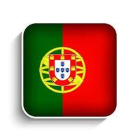 Vector Square Portugal Flag Icon