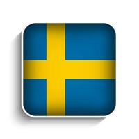 Vector Square Sweden Flag Icon