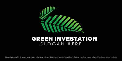 green Investment logo with creative design element vector