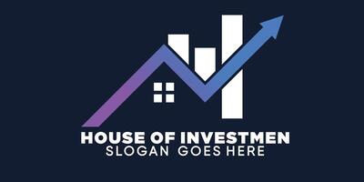 house of Investment logo with creative design element vector