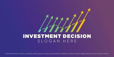 Investment logo with creative design element vector