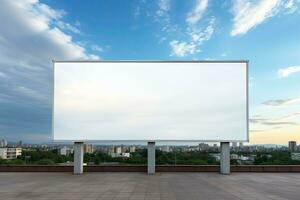 blank white billboard, Empty info banner, street banner, Empty white poster, Mock up. Generated AI photo