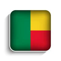 Vector Square Benin Flag Icon