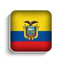 Vector Square Ecuador Flag Icon