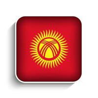 Vector Square Kyrgyzstan Flag Icon