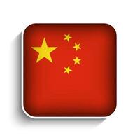 Vector Square China Flag Icon