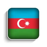 vector cuadrado azerbaiyán bandera icono