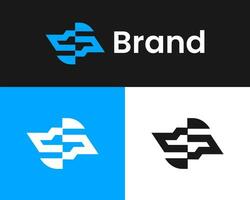 Abstract SW business logo design template vector