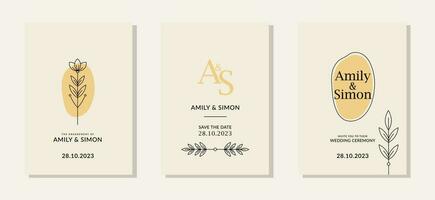 Elegant template for wedding invitation. Vector design wwith black and yellow color