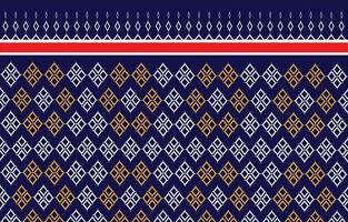 Ikat seamless knitted pattern with red and blue stripes vector