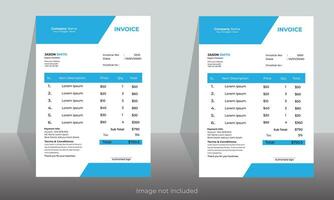 reative and Unique abstract style business invoice template. Quotation Invoice Layout Template Paper Sheet Include Accounting, Price, Tax, and Quantity. With color variation Vector illustration