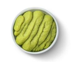 Green wasabi horseradish isolated on white background with clipping path, top view photo