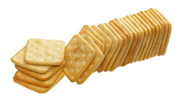 Cracker stack isolated on white background photo