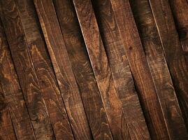 Dark wooden brown planks, texture or background photo