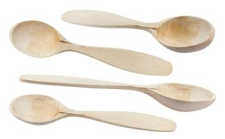 Wooden spoon isolated on white background with clipping path. Collection photo