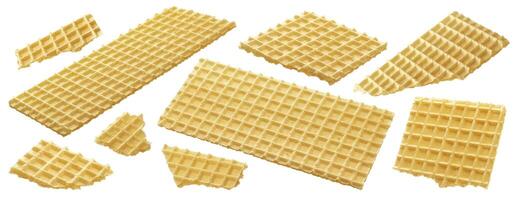 Wafer, crisp waffle bread isolated on white background photo