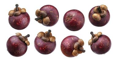Mangosteen isolated on white background, collection photo