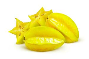 Carambola isolated on white background, starfruits photo