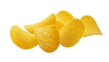 Potato chips isolated on white background photo