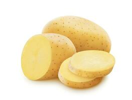 Raw potato isolated on white background with clipping path photo