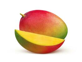 Mango fruit isolated on white background with clipping path photo