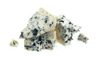 Danish blue cheese isolated on white background photo