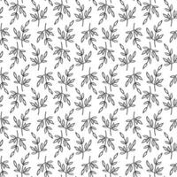 Seamless Black and White Pattern With Drawn Twigs vector