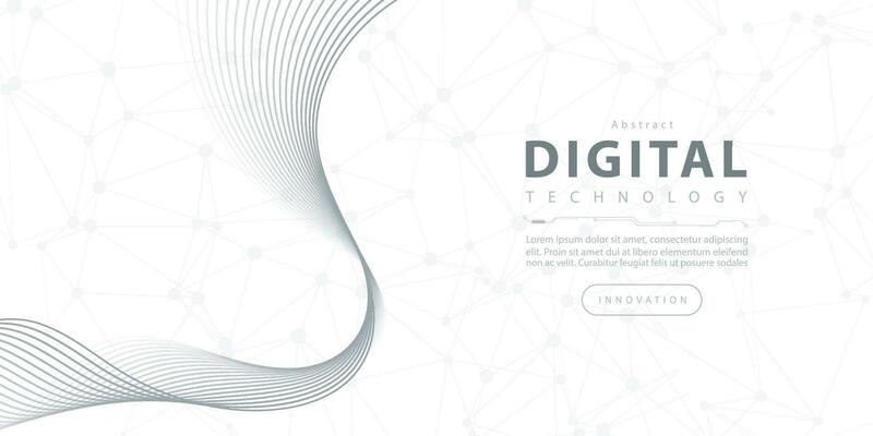 Digital technology futuristic internet network speed connection white background, cyber nano information, abstract communication, innovation future tech data, Ai big data line dot illustration vector