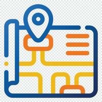 Map Icon. Digital marketing concept. Outline color icon vector