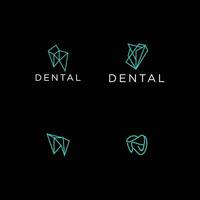 colección de dental logo plantillas. creativo icono con geométrico línea forma logo recopilación. vector