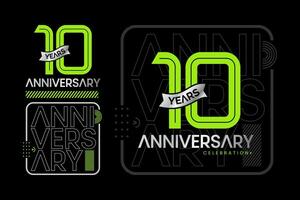 10 years anniversary font. for vector typography, automotive, merchandise, sport font, wedding, greeting card, and invitation