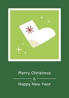Christmas and New Year greeting card with Felt Boots and greetings text for winter holidays vector