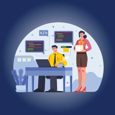 People working at the office