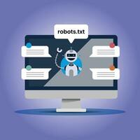 chatbot concepto antecedentes con computadora vector