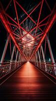 ai generado nuevo año celebracion fuegos artificiales terminado puente abajo urbano ciudad. foto