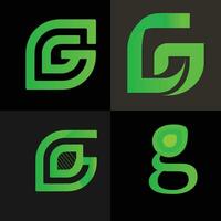 g leaf logo vector