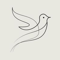 One continuous line drawing of flying couple doves. Two Birds symbol of peace love and freedom in simple linear style. Concept for national labor movement icon editable stroke. Vector illustration