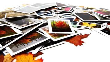 Set of photo collection prints black and white. Nature collection white background. AI Generated