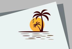 playa logo vector ilustración