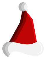 santa or christmas hat icon. simple 3d vector for Christmas holiday ornament designs such as greeting cards, banners, flyers, social media.